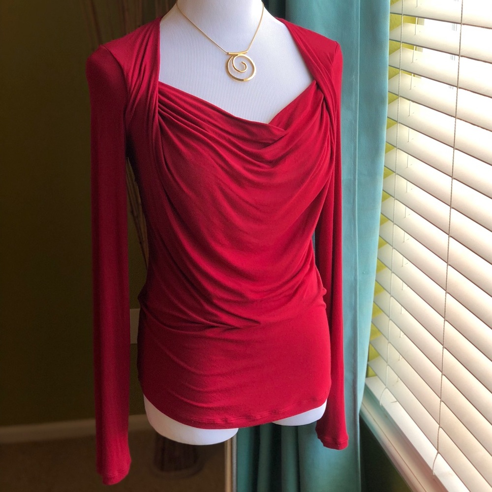 CAbi draped neck LS top